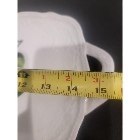 Godinger & Co Rose Tray Dinner Serveware Multi-use Display White Pink - Picture 7 of 8